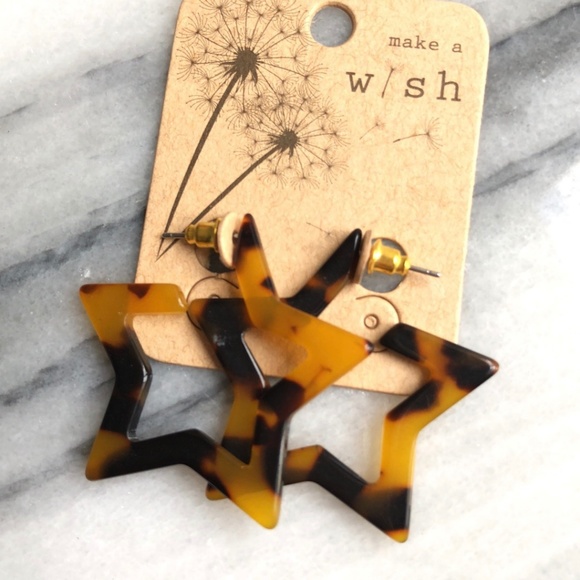 Star tortoise earrings enamel open star earrings - Picture 2 of 5
